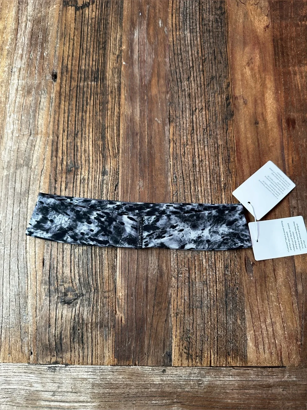 lululemon athletica Black and Gray Marble Print Headband